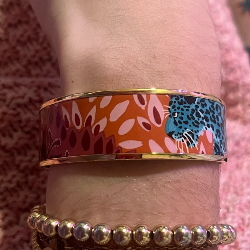 Hermes Enamel Wide Bangle Bracelet
